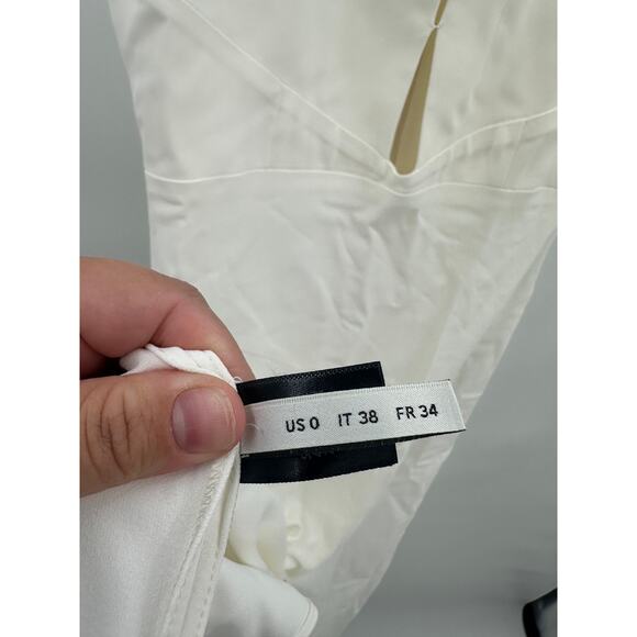 St John White Maxi Sleeveless Dress Cutout Slit Wedding Acetate Viscose Size 0 - Picture 7 of 16